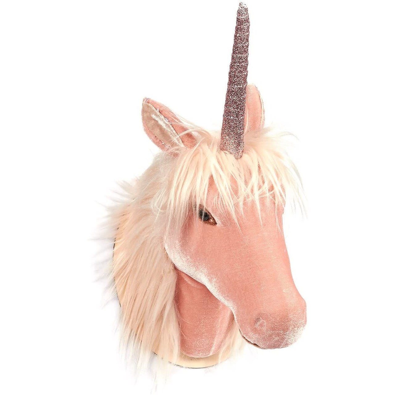 Juvale Unicorn Head Wall Mount - Wall Art Room Decor, Girls, Pink - 8.5 x 16.2 x 7 inches